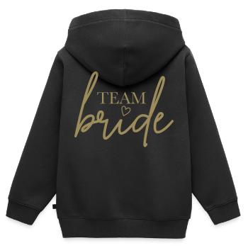 Team Bride mit Herz - Kinder Premium Organic Zip Hoodie - Schwarz - Hinten - AI Model Kid Male (0cm)
