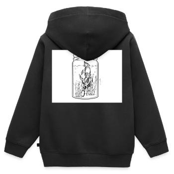 Calmar - Sweat Premium à capuche zippé enfant bio - noir - Dos - AI Model Kid Male (0cm)