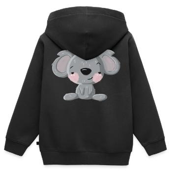 Flirt Koala - Kinder Premium Organic Zip Hoodie - Schwarz - Hinten - AI Model Kid Male (0cm)