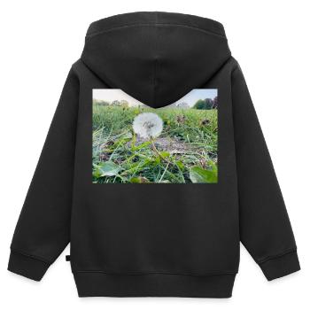Löwenzahn Träume - Kinder Premium Organic Zip Hoodie - Schwarz - Hinten - AI Model Kid Male (0cm)
