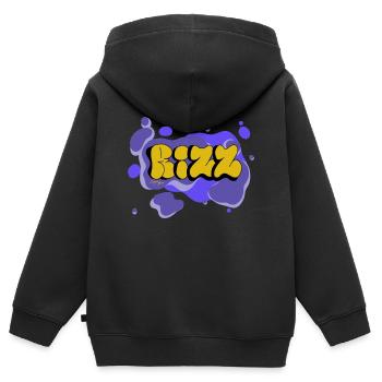 Rizz - Calypso Blous - Sweat Premium à capuche zippé enfant bio - noir - Dos - AI Model Kid Male (0cm)
