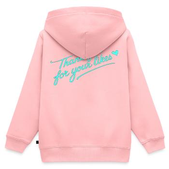 VIELEN DANK FÜR IHRE LIKES - Kinder Premium Organic Zip Hoodie - Rosa - Hinten - AI Model Kid Female (0cm)