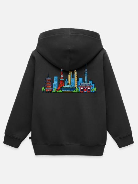 tokio - Kinder Premium Organic Zip Hoodie - Schwarz
