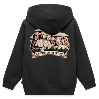 HISTORY FOR THE FUTURE - Kids Premium Organic Zip-up Hoodie - black - Back - AI Model Kid Male (0cm)