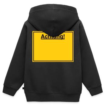 Schild - Kinder Premium Organic Zip Hoodie - Schwarz - Hinten - AI Model Kid Male (0cm)