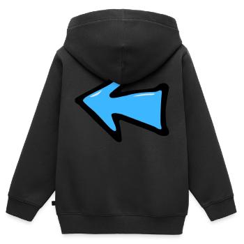 Point Arrow - Kids Premium Organic Zip-up Hoodie - black - Back - AI Model Kid Male (0cm)