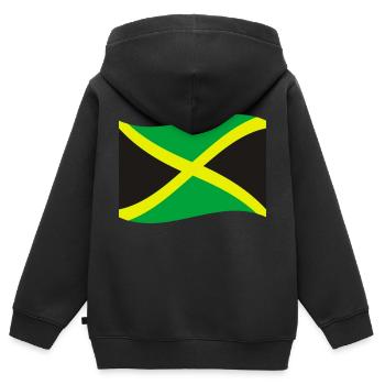 Jamaika - Kinder Premium Organic Zip Hoodie - Schwarz - Hinten - AI Model Kid Male (0cm)