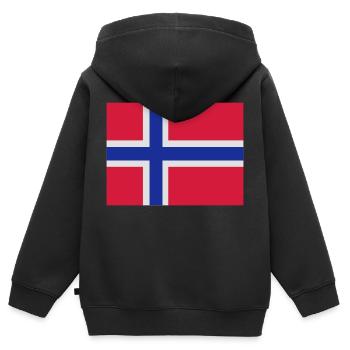 Norwegische Flagge - Kinder Premium Organic Zip Hoodie - Schwarz - Hinten - AI Model Kid Male (0cm)