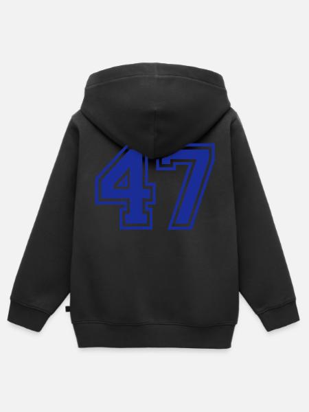 47 - Kinder Premium Organic Zip Hoodie - Schwarz