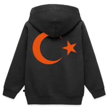 Turkey - Kids Premium Organic Zip-up Hoodie - black - Back - AI Model Kid Male (0cm)