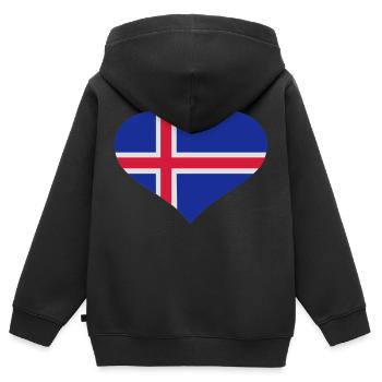 Island - Kinder Premium Organic Zip Hoodie - Schwarz - Hinten - AI Model Kid Male (0cm)