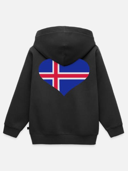 Island - Kinder Premium Organic Zip Hoodie - Schwarz