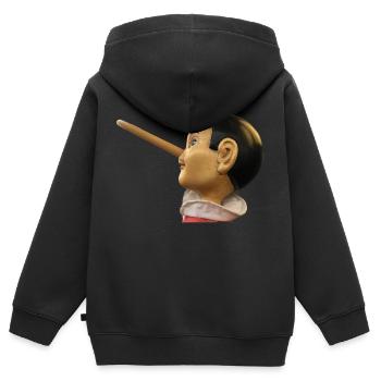 Pinocchio - Kinder Premium Organic Zip Hoodie - Schwarz - Hinten - AI Model Kid Male (0cm)