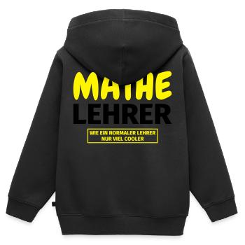 Mathelehrer Geschenk - Kinder Premium Organic Zip Hoodie - Schwarz - Hinten - AI Model Kid Male (0cm)