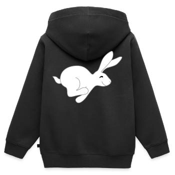 plus rapide lièvre - Sweat Premium à capuche zippé enfant bio - noir - Dos - AI Model Kid Male (0cm)