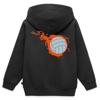 Ballon-Volleyball Flamme Feuerball 302 - Kinder Premium Organic Zip Hoodie - Schwarz - Hinten - AI Model Kid Male (0cm)