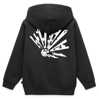 Smiley freetek explosion - Kids Premium Organic Zip-up Hoodie - black - Back - AI Model Kid Male (0cm)