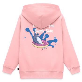 viens du côté des requins noirs - Sweat Premium à capuche zippé enfant bio - rose - Dos - AI Model Kid Female (0cm)