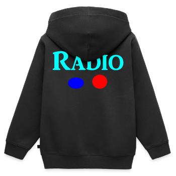 Radio - Sweat Premium à capuche zippé enfant bio - noir - Dos - AI Model Kid Male (0cm)