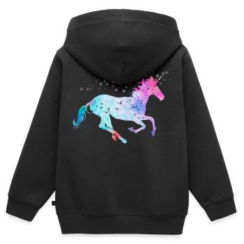 Unicorn with glitter - Kids Premium Organic Zip-up Hoodie - black - Back - AI Model Kid Male (0cm)