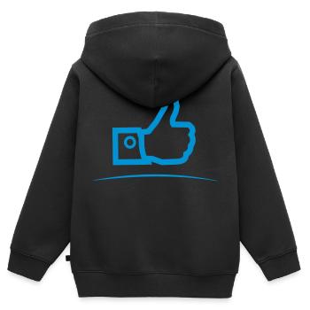 Thumbs up - souligné - Sweat Premium à capuche zippé enfant bio - noir - Dos - AI Model Kid Male (0cm)