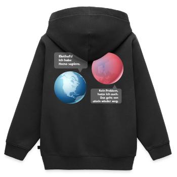 Ekelhaft - Homo sapiens! (Simple-Edition) - Kinder Premium Organic Zip Hoodie - Schwarz - Hinten - AI Model Kid Male (0cm)