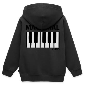 mach mal piano - Sweat Premium à capuche zippé enfant bio - noir - Dos - AI Model Kid Male (0cm)