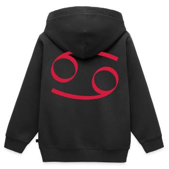 Sternzeichen Krebs - Kinder Premium Organic Zip Hoodie - Schwarz - Hinten - AI Model Kid Male (0cm)