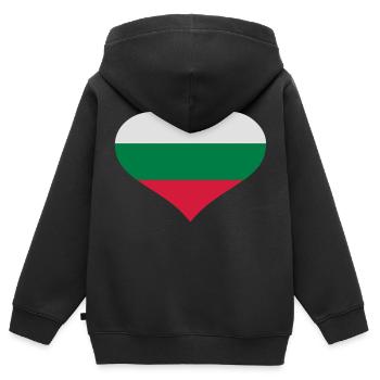 Bulgarien - Kinder Premium Organic Zip Hoodie - Schwarz - Hinten - AI Model Kid Male (0cm)