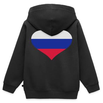Slowenien - Kinder Premium Organic Zip Hoodie - Schwarz - Hinten - AI Model Kid Male (0cm)