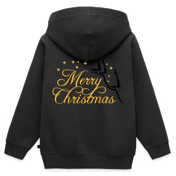 tannen berg tannenbaum sterne nacht merry christma - Kinder Premium Organic Zip Hoodie - Schwarz - Hinten - AI Model Kid Male (0cm)