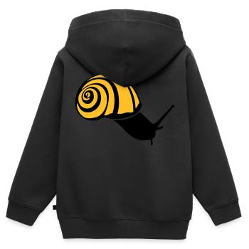 escargot snail schnecke caracol lumaca2 - Sweat Premium à capuche zippé enfant bio - noir - Dos - AI Model Kid Male (0cm)