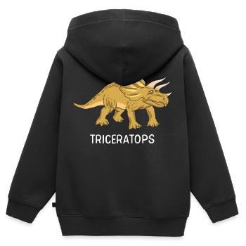 Dinos Triceratops dinosaur child Dino baby animal - Kids Premium Organic Zip-up Hoodie - black - Back - AI Model Kid Male (0cm)