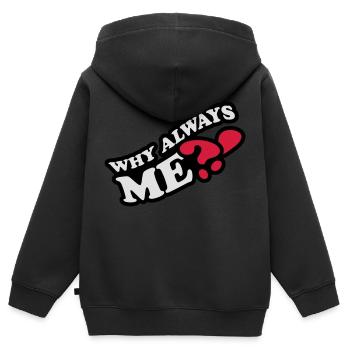 Why Always Me - Kinder Premium Organic Zip Hoodie - Schwarz - Hinten - AI Model Kid Male (0cm)