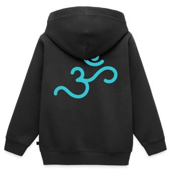 OM 17 - Sweat Premium à capuche zippé enfant bio - noir - Dos - AI Model Kid Male (0cm)