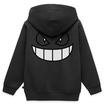 Gengar Gesicht - Kinder Premium Organic Zip Hoodie - Schwarz - Hinten - AI Model Kid Male (0cm)