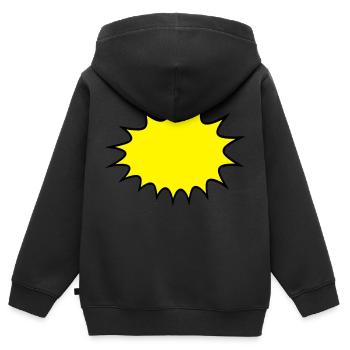 comic cartoon sprechblase denkblase rahmen umrandu - Kinder Premium Organic Zip Hoodie - Schwarz - Hinten - AI Model Kid Male (0cm)