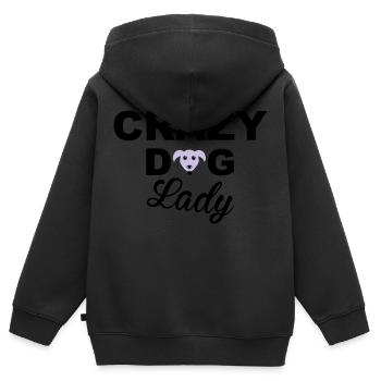 Dog Lady - Sweat Premium à capuche zippé enfant bio - noir - Dos - AI Model Kid Male (0cm)