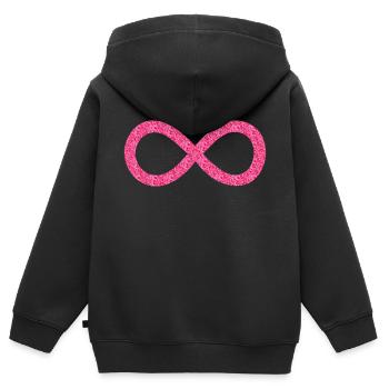 Unendlichkeit Glitzer - Kinder Premium Organic Zip Hoodie - Schwarz - Hinten - AI Model Kid Male (0cm)