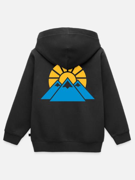 Gebirge - Kinder Premium Organic Zip Hoodie - Schwarz