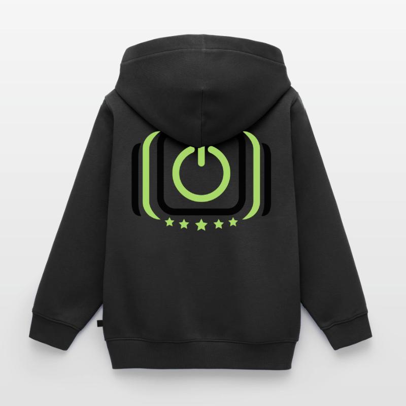 Power on off on off switch Kids Premium Organic Zip-up Hoodie