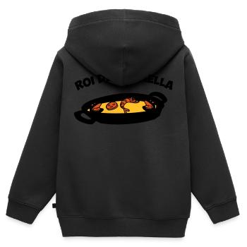 roi de la paella spécialité culinaire espagnole - Sweat Premium à capuche zippé enfant bio - noir - Dos - AI Model Kid Male (0cm)