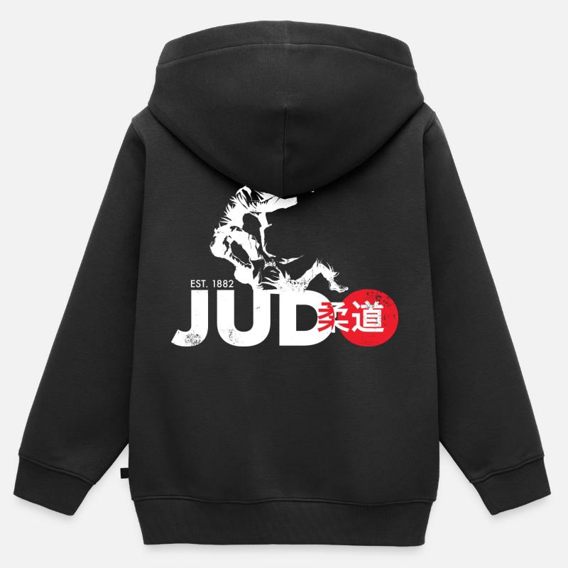 Judo - Kinder Premium Organic Zip Hoodie - Schwarz