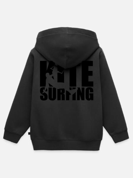 Kitesurfing - Kinder Premium Organic Zip Hoodie - Schwarz