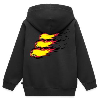 Fire flame formation de boule de feu agro - Sweat Premium à capuche zippé enfant bio - noir - Dos - AI Model Kid Male (0cm)