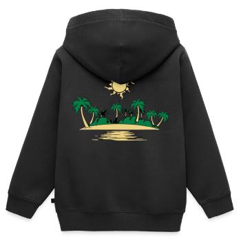 île mer de vacances soleil - Sweat Premium à capuche zippé enfant bio - noir - Dos - AI Model Kid Male (0cm)