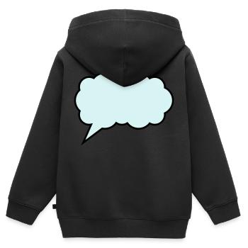 sprechblase cloud - Kinder Premium Organic Zip Hoodie - Schwarz - Hinten - AI Model Kid Male (0cm)