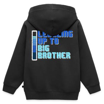 Leveling up to big Brother 2019 Bald großer Bruder - Sweat Premium à capuche zippé enfant bio - noir - Dos - AI Model Kid Male (0cm)