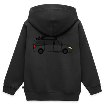 caravane - Sweat Premium à capuche zippé enfant bio - noir - Dos - AI Model Kid Male (0cm)