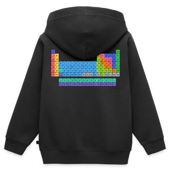 Farbiges Periodensystem - Kinder Premium Organic Zip Hoodie - Schwarz - Hinten - AI Model Kid Male (0cm)